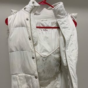 Puffer vest by Talula ; white duck feather vest